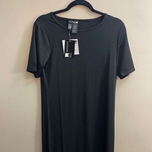 Antthony Original Women Short Sleeve Long Black Dress Size XS - Picture 1 of 5